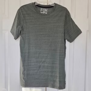 MEN'S FOX TRADE MARK PREMIUM LIGHT GREEN PIN STRIPED SHORT SLEEVE SHIRT MEDIUM